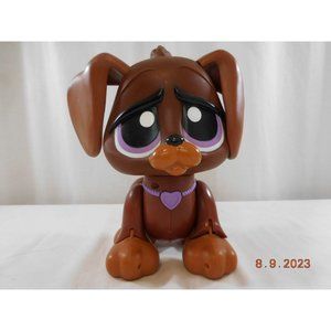 Littlest Pet Shop Brown Blue Eyes Walking Dog 9” x 7” Tested Works  TM & MGA Toy